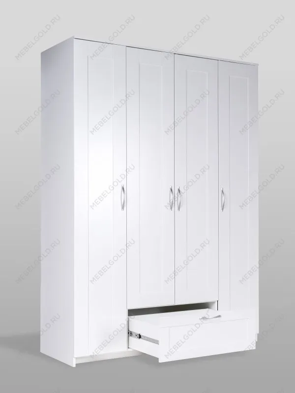 Шкаф Сириус, 4 двери и 1 ящик, 156х59х220 см, белый | изображение 10