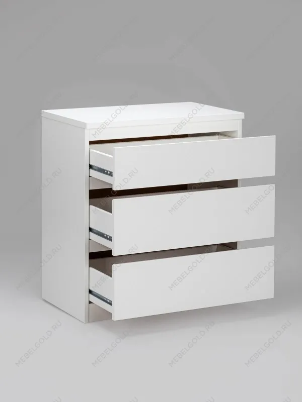 Комод Кастор, 3 ящика, 65х40х71 см, белый | изображение 15