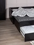 Кровать раздвижная Сириус, с ящиками, 90х200/180х200 см, дуб венге, черно-коричневая | изображение 2