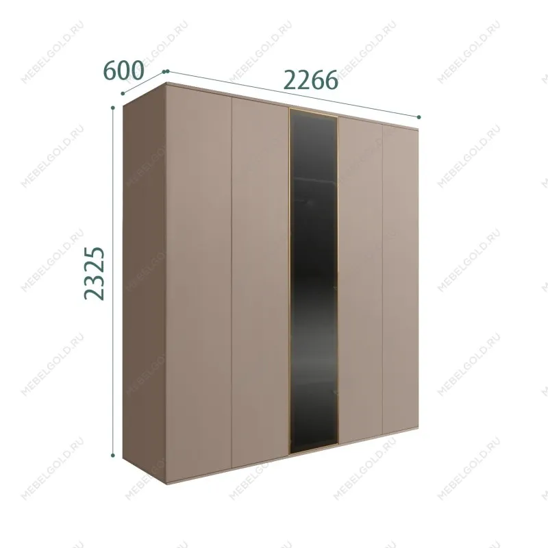 Шкаф 5-ти дв. Bogemia Air (Мокка/Золото) БМШ2/5(1)