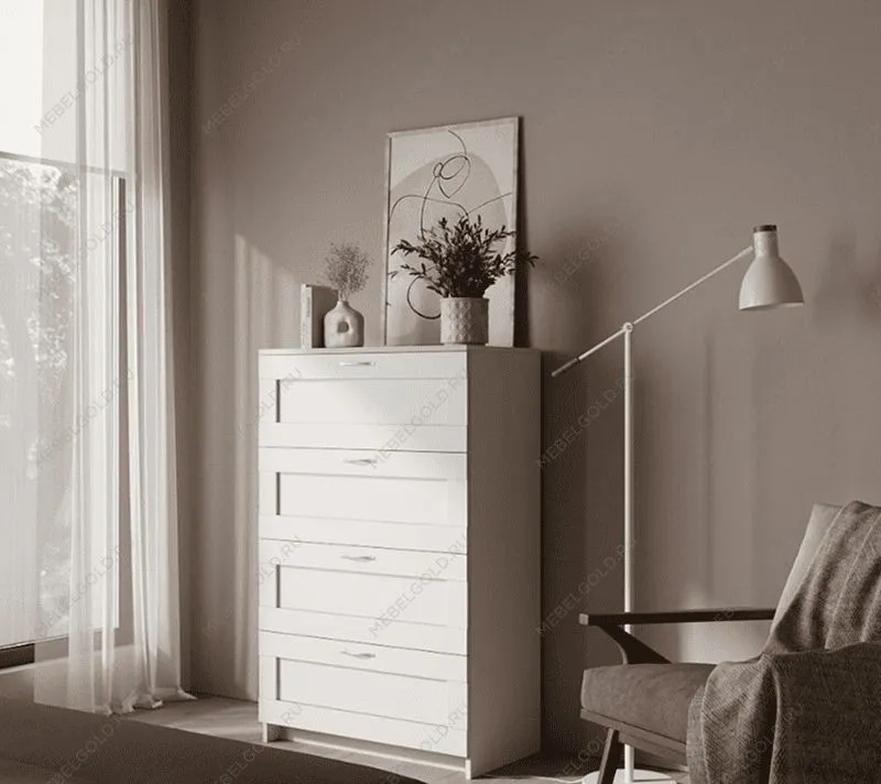 БРИМНЭС / СИРИУС комод ИКЕА / IKEA 4 ящика белый | изображение 5