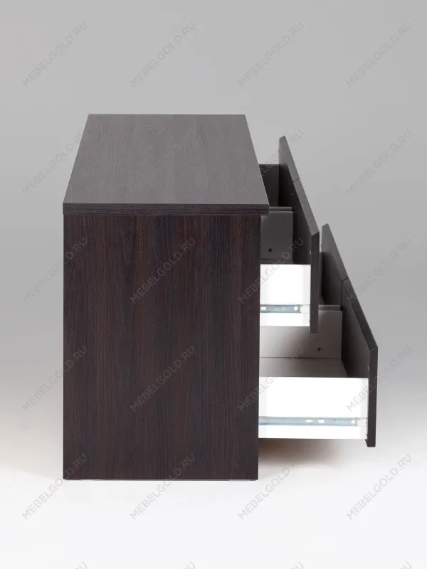 Тумба для ТВ Кастор, 4 ящика, 130х40х54 см, черная, дуб венге | изображение 12