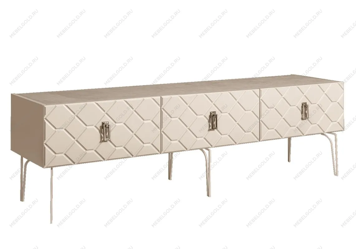 Тумба под телевизор 1.6м Bogemia Farfalle (Слоновая кость) (Novabuk/Хром) БМТ-1(Fa)