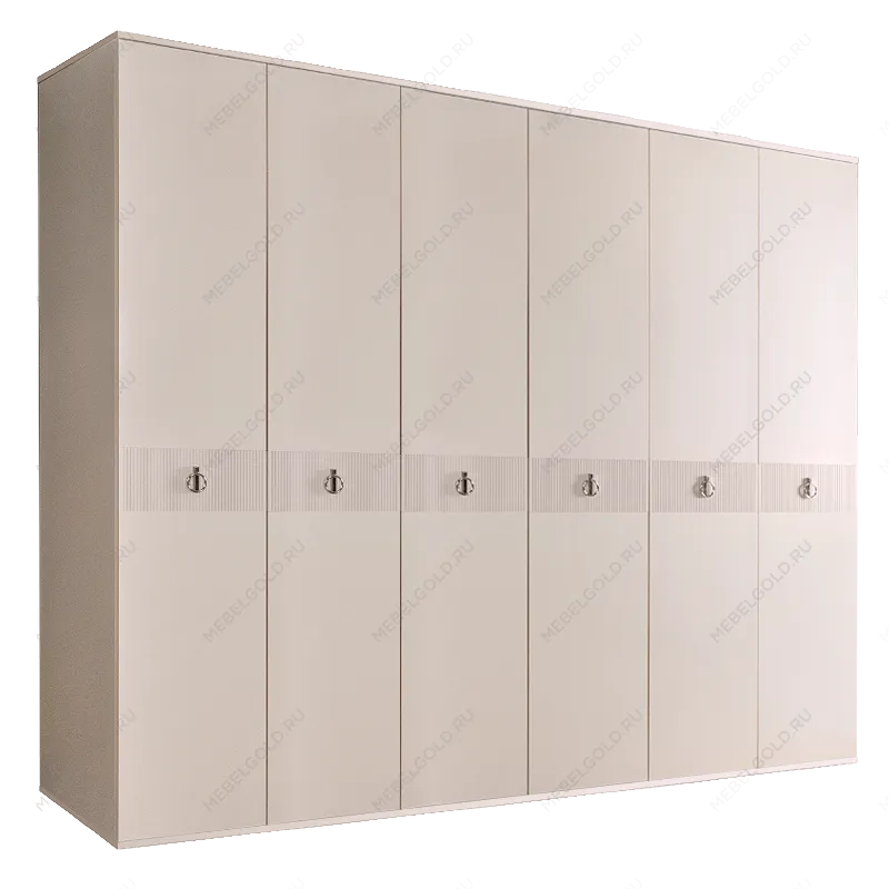 Шкаф 6-ти дверный Римини СОЛО (Бежевый/Серебро) РМШ2/6(s)