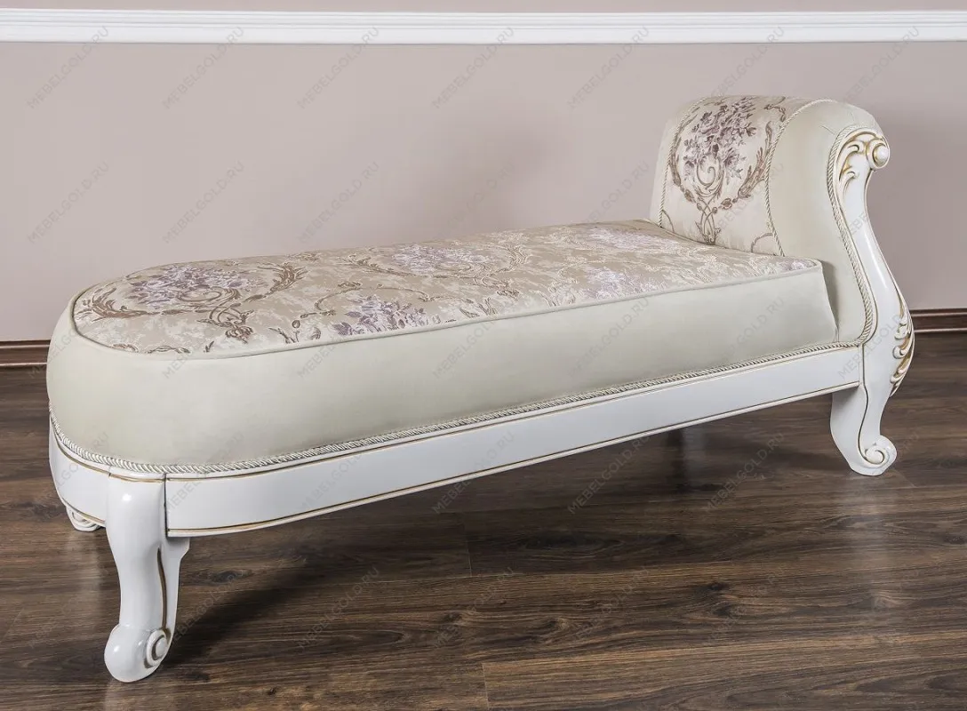 Оттоманка Алсу с одним подлокотником белый глянец