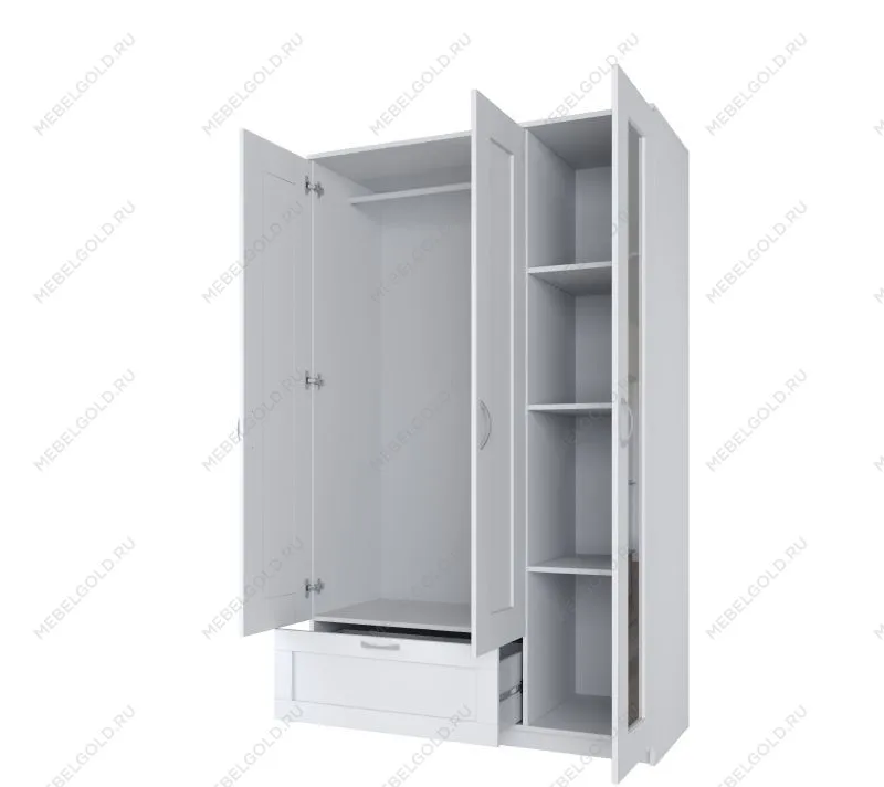 БРИМНЭС / СИРИУС Шкаф ИКЕА / IKEA комбинированный 3 двери и 1 ящик белый | изображение 2