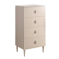 Комод 4 ящика Римини СОЛО (Бежевый/Серебро) РМКМ-6(s)