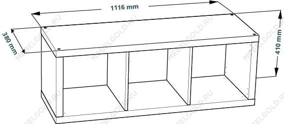 Стеллаж Фора, 3 полки, 112х42х38 см, дуб беленый | изображение 11