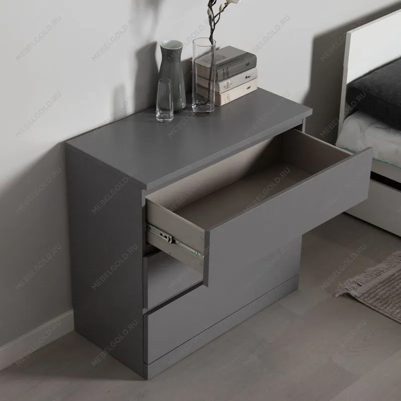 Комод Варма, 3 ящика, 80х78х40 см, эмаль серая | изображение 7