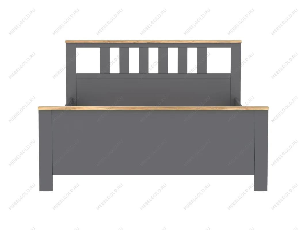 Кровать двуспальная Сага, 160х200 см, серая/ясень | изображение 14