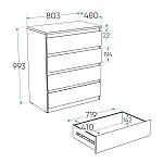 МАЛЬТА комод ИКЕА / IKEA 4 ящика 80х99 белый | изображение 3