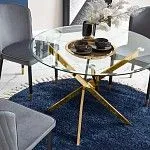 Стол обеденный Halmar RAYMOND (прозрачный/золотой) | изображение 5