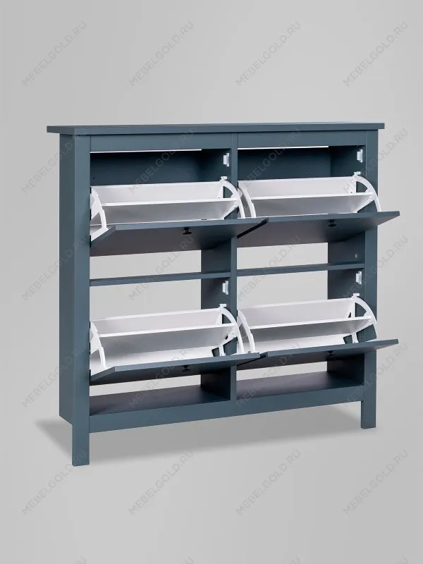 Обувница Сага с 4 откидными ящиками 113х108 темно-бирюзовая | изображение 7