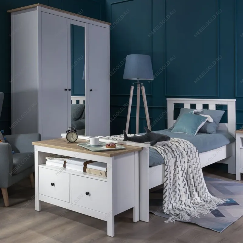 САГА кровать одинарная 90х200 белая | изображение 2