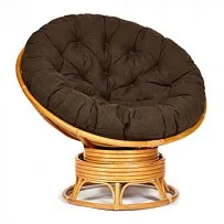 Кресло-качалка Papasan с подушкой Светлый мед, ткань, коричневый