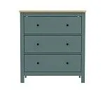 САГА комод 3 ящика темно-бирюзовый/ясень | изображение 1