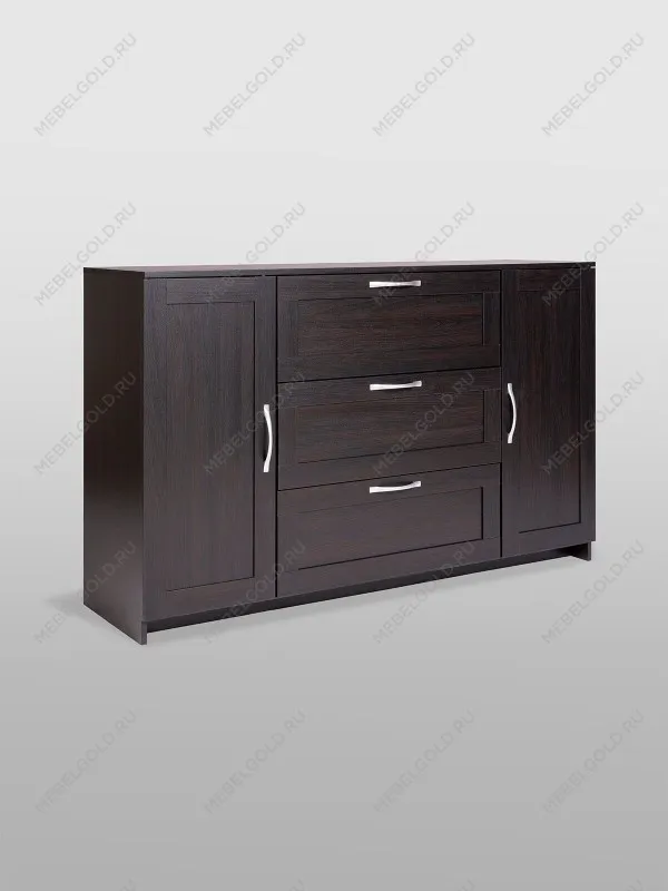 Тумба Сириус, 2 двери и 3 ящика, 156х41х95 см, дуб венге, черно-коричневая | изображение 12