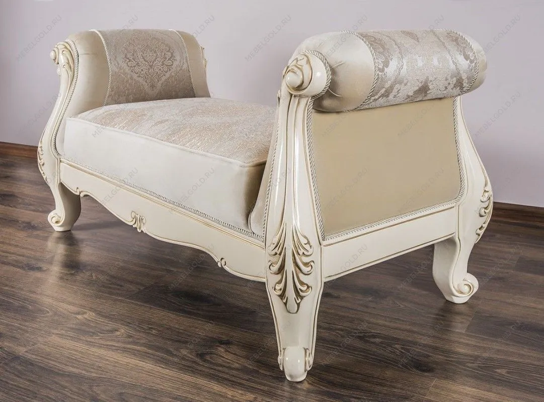 Оттоманка Джоконда с двумя подлокотниками крем глянец | изображение 3