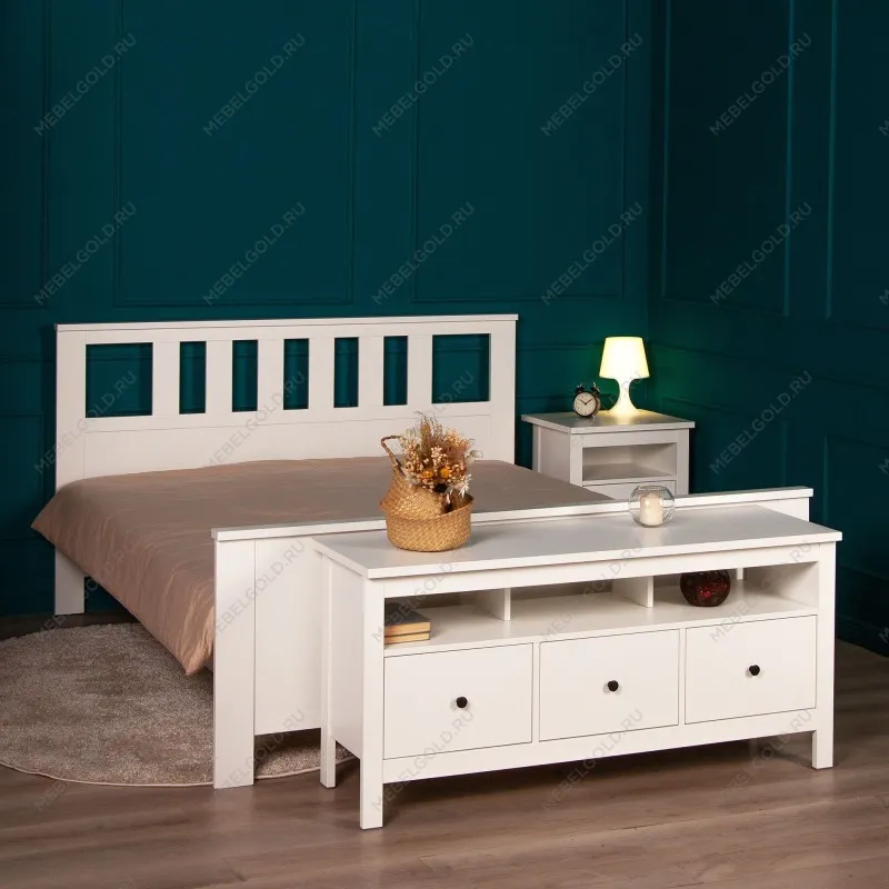 Тумба ТВ Сага, 3 ящика, 131х42х63 см, белая | изображение 5