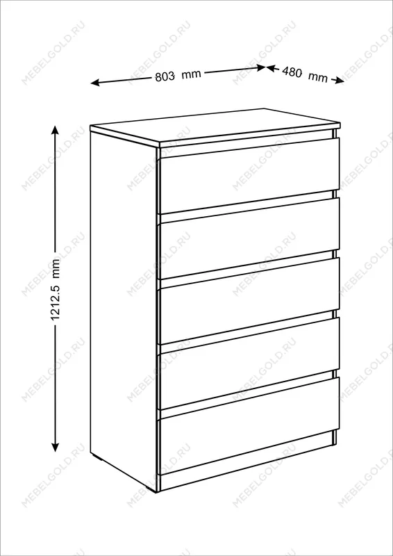 МАЛЬТА комод ИКЕА / IKEA 5 ящиков 80х121 сонома | изображение 3