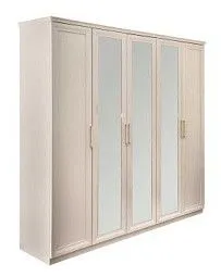 Шкаф Мокко 5-дверный с зеркалом бежевый