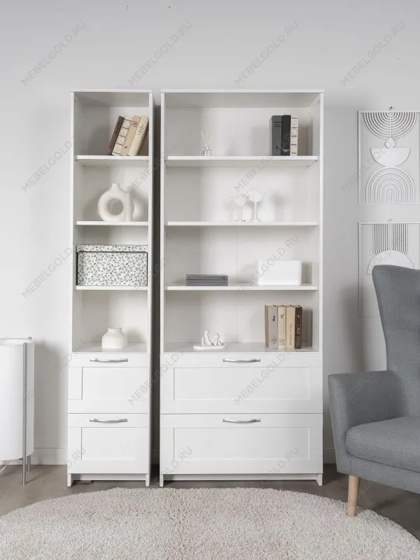 Стеллаж Сириус, 2 ящика, 39х35х190 см, белый | изображение 2