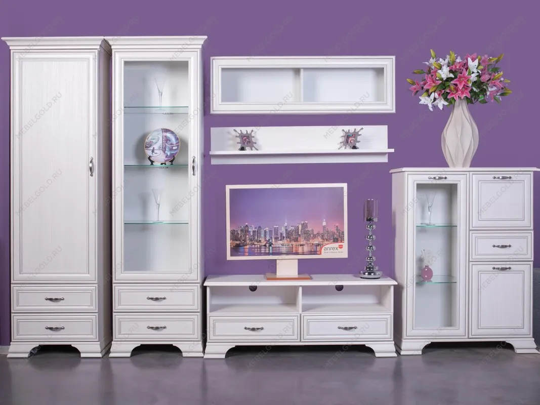 Шкаф 1-створчатый Тиффани 1D2S вудлайн кремовый | изображение 8