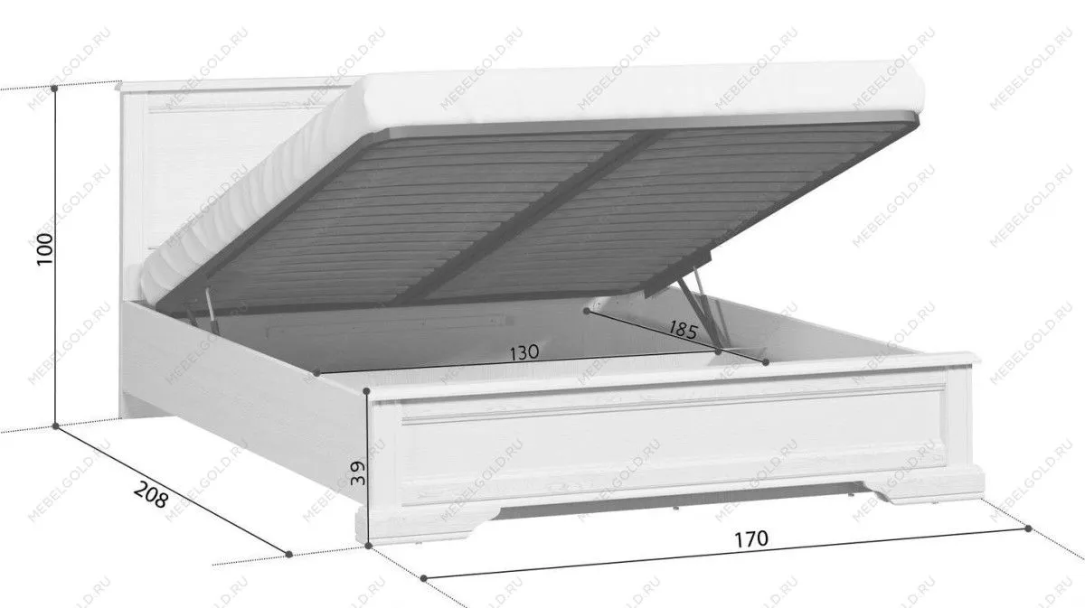 Кровать Стилиус LOZ160х200 с подъемным механизмом (Лиственница сибирская) | изображение 2