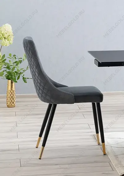 Стул кухонный Signal PIANO Velvet (серый/черный/золотой) | изображение 1