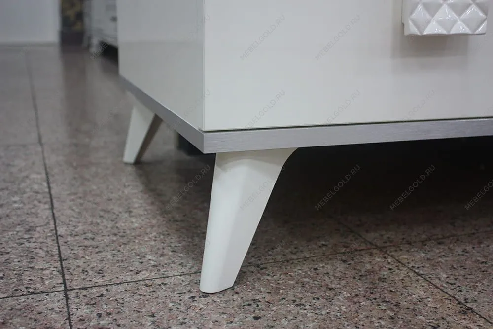 Шкаф 4-х дв. для платья и белья Диора слоновая кость/серебро ДШ2/4 | изображение 6