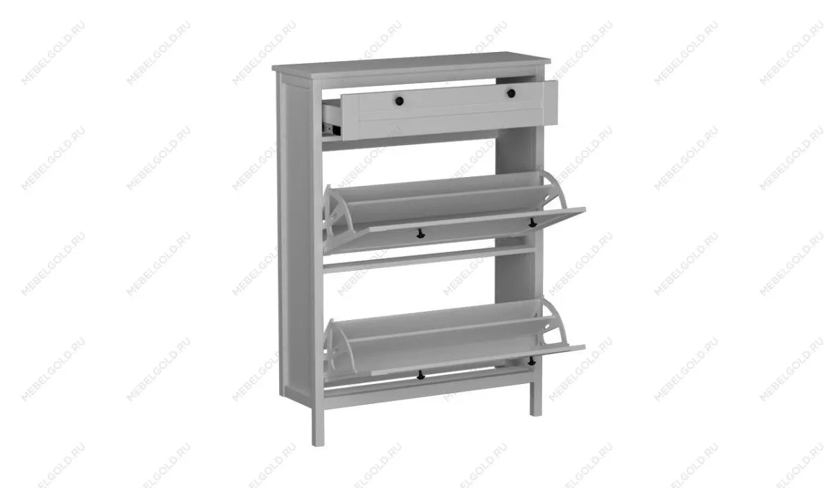 Тумба под обувь высокая, Фрея (932*291*1273) Белый, 50709 | изображение 1