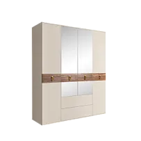 Шкаф 4-х дверный с зеркалами, с ящиками, Bogemia Wood Fa (Слоновая кость/Золото) БМШ1/41(Wo)