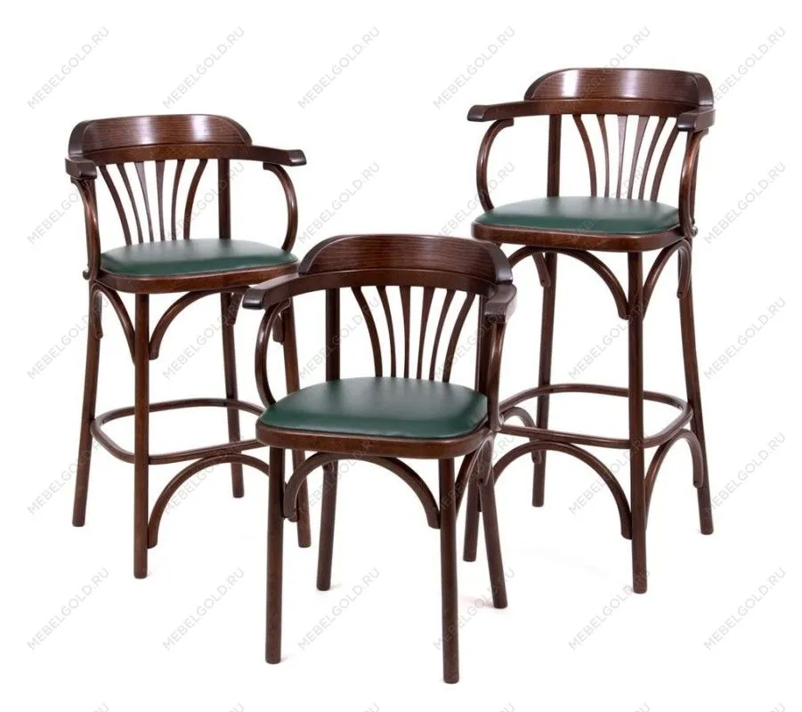 Стул барный 750 Венский мягкий (темный тон, экокожа зеленая) | изображение 7