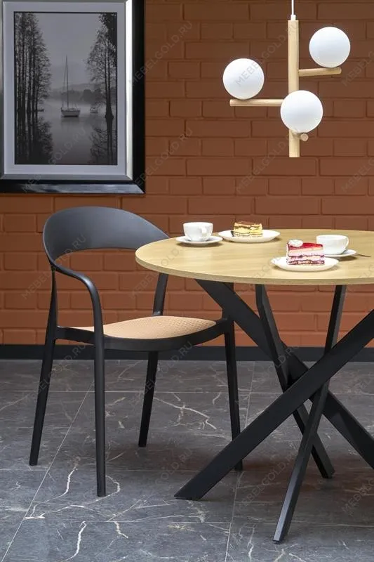 Стол обеденный Halmar EDGAR (дуб золотой/черный) | изображение 11