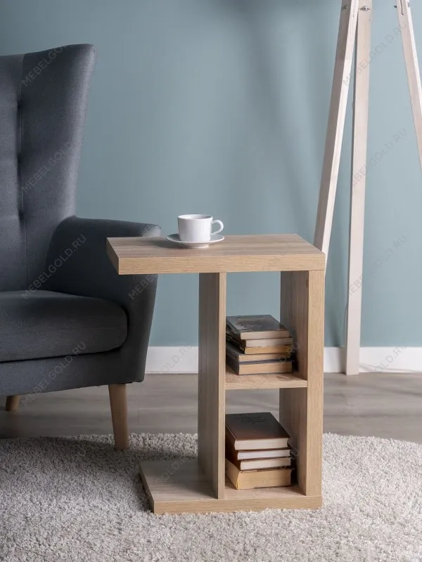 Стол приставной Энкель, 2 полки, 47х60х30 см, дуб беленый | изображение 2