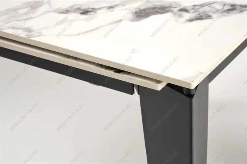 Стол обеденный Halmar FELIX раскладной (белый мрамор/черный) | изображение 8
