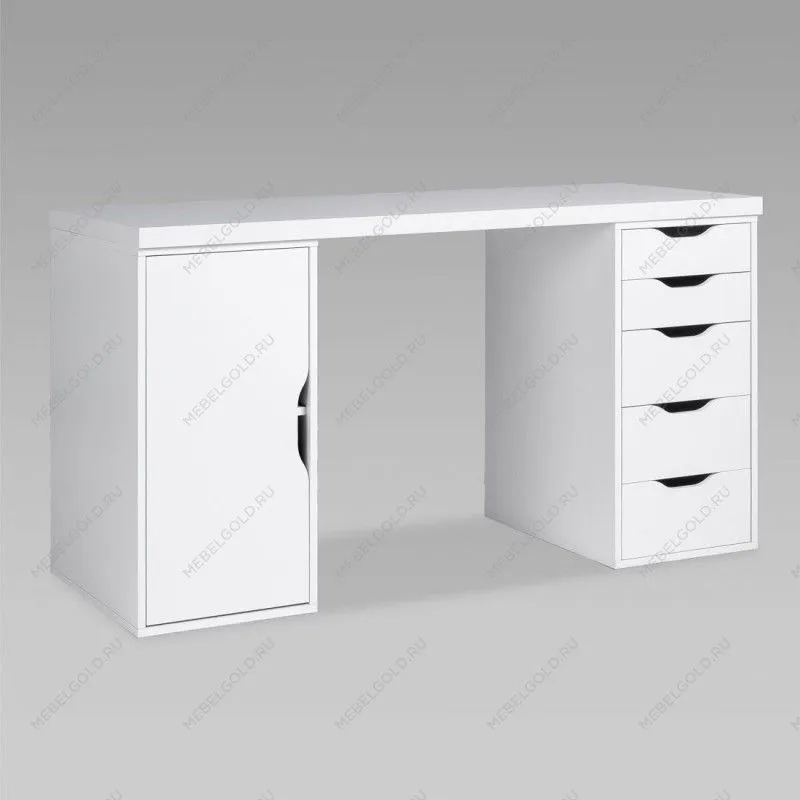ИНГАР 2/5/ДВ стол письменный 140x75x55, белый