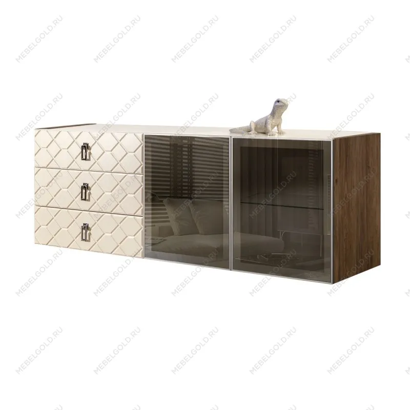 Комод 1.6м Bogemia Woodline Fly Fa (Слоновая кость) (Lakobel/Хром) БМКМ-4[5]