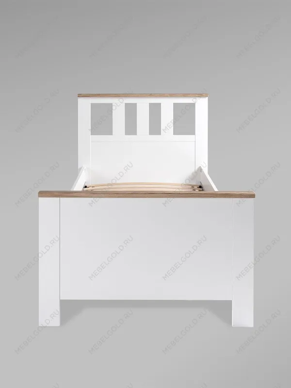 Кровать односпальная Сага, 90х200 см, белая/ясень | изображение 8