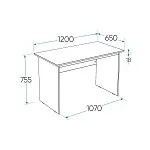 Стол письменный Кастор, 120х65х75 см, черно-коричневый, дуб венге | изображение 6