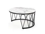 Комплект Halmar FORMOSA, 2 стола журнальных (белый мрамор/черный) | изображение 4