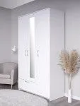 Шкаф Сириус, 3 двери и 1 ящик с зеркалом, 117х59х220 см, белый | изображение 5