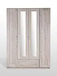 Шкаф Сириус, 4 двери и 1 ящик с зеркалом, 156х59х220 см, дуб сонома | изображение 6