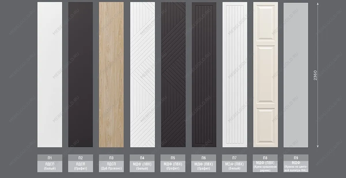 Шкаф-пенал Отис МН-039-05 П6 с фасадом МДФ (графит) | изображение 2