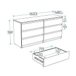 МАЛЬТА комод ИКЕА / IKEA 6 ящиков 160х76 сонома | изображение 4