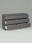 Комод Кастор, 6 ящиков, 129х40х71 см, серый | изображение 13