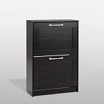 Обувница Сириус с 2 откидными ящиками, 60 х 25 х 89 см, черно-коричневая, ЛДСП, дуб венге | изображение 4