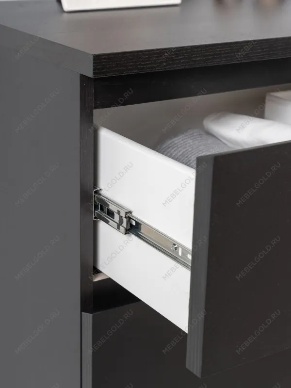 Комод Варма, 3 ящика, 80х78х40 см, шпон натурального дерева, ясень черный | изображение 10