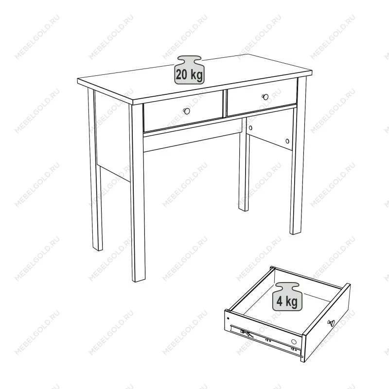 Стол туалетный Сага, 92х45, серый | изображение 13