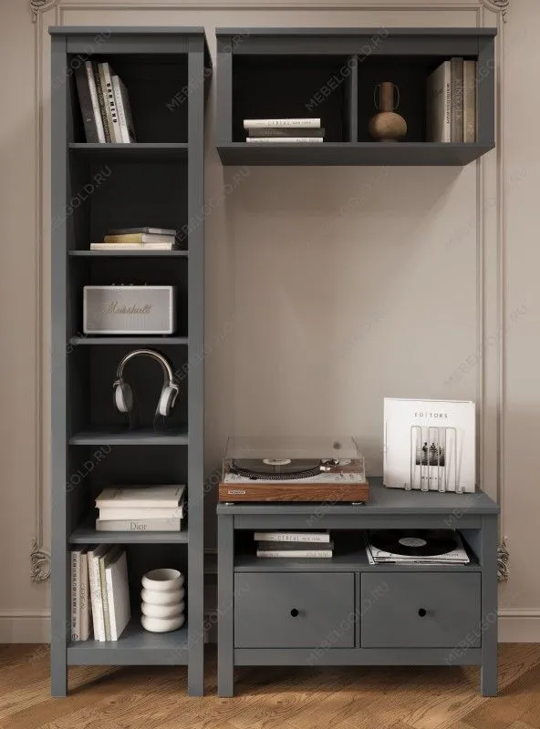 Полка навесная Сага, 2 секции, серая | изображение 4